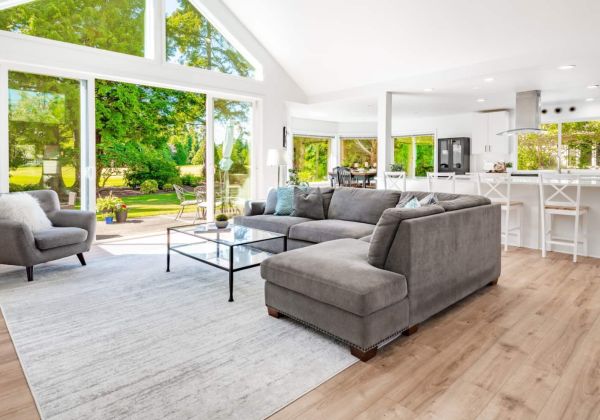 Room with laminate flooring