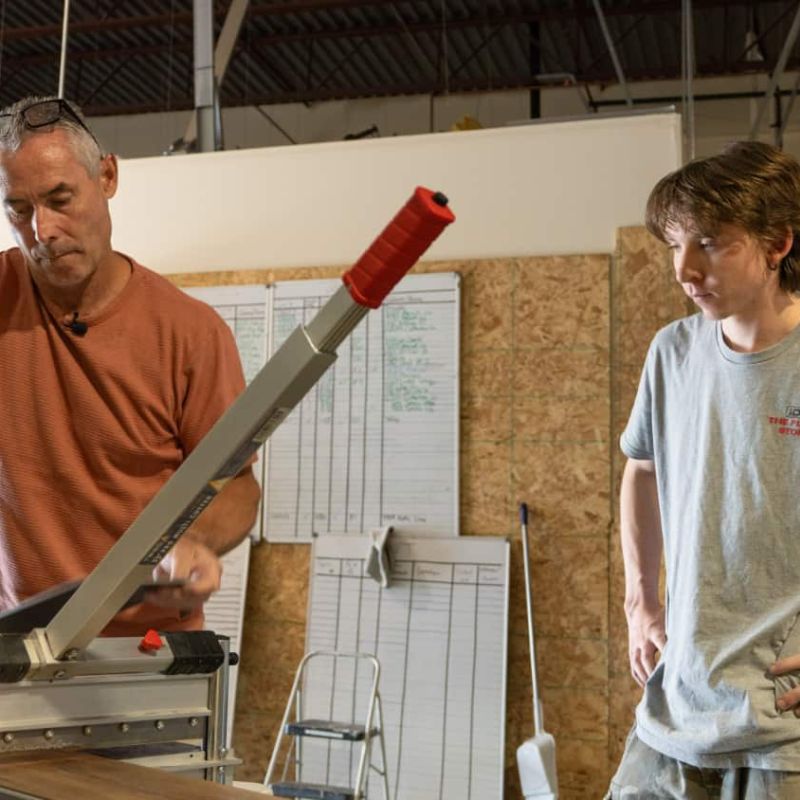 Cutting floor boards