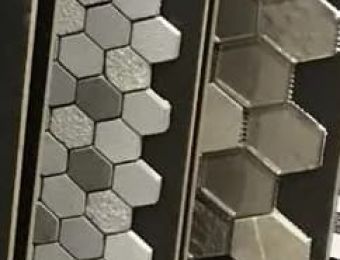 geometric tile-look vinyl plank